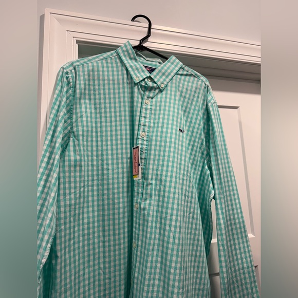 Vineyard Vines Men's Green Checkered Shirt - Picture 1 of 3